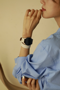 Load image into Gallery viewer, Galaxy Watch Strap : Swift Leather : Milk white : Double