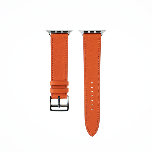 Apple Watch Strap : Swift Leather : Orange : Single