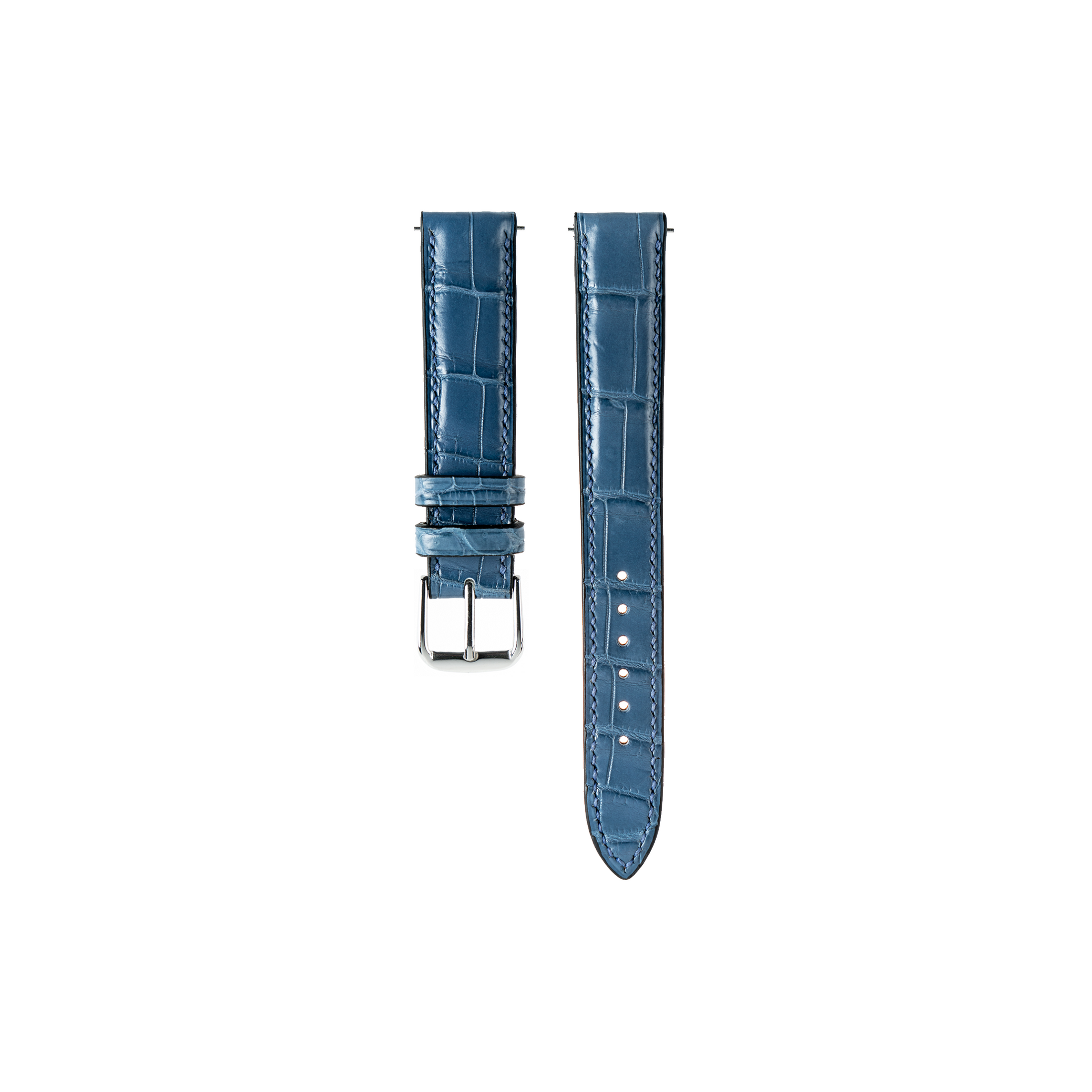 Cartier Tank Must Strap : Crocodile leather : Sky Blue : Square Padded