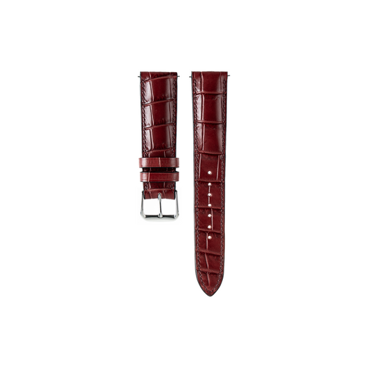 Cartier Tank Must Strap : Crocodile leather : Burgundy : Round Padded