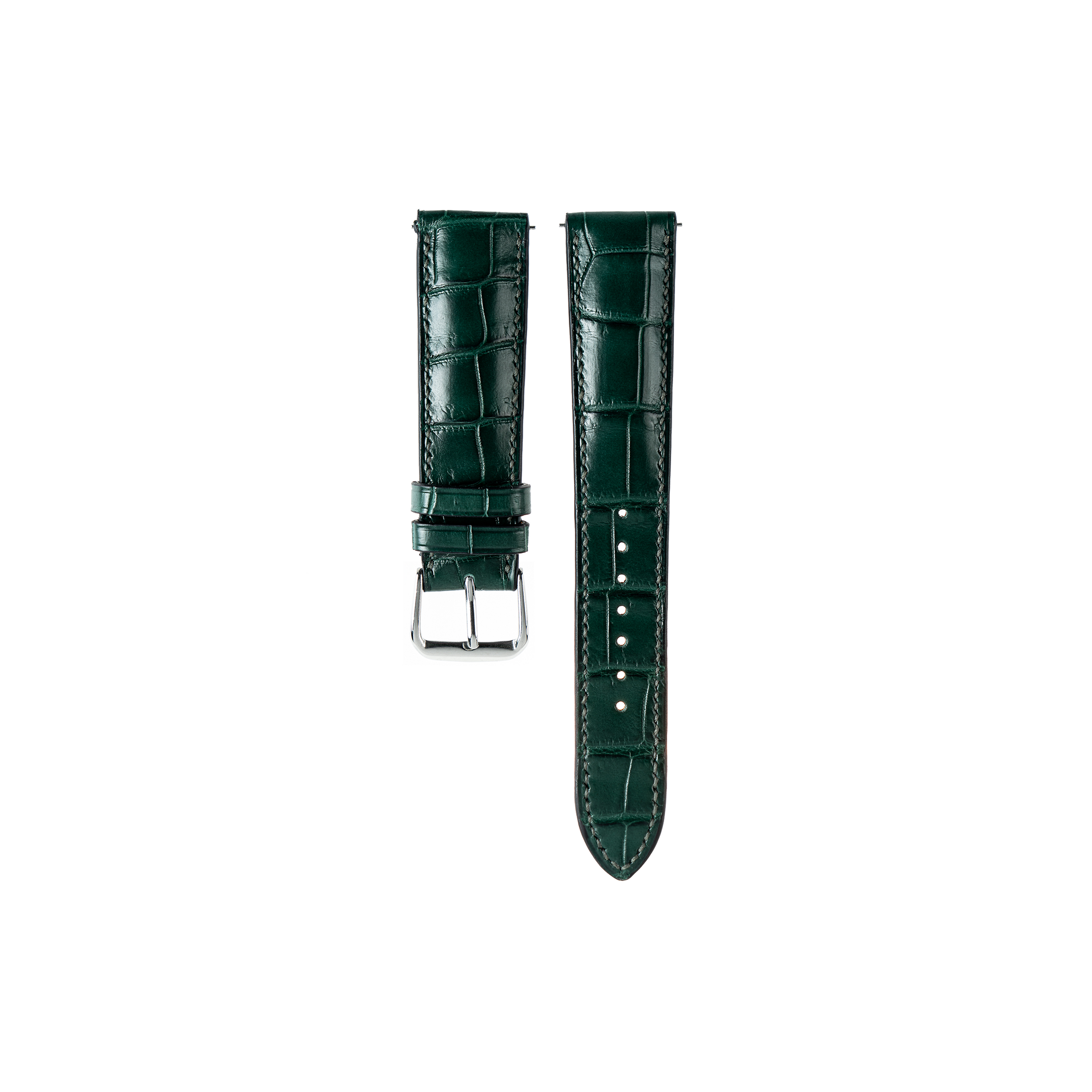 Cartier Tank Solo Strap : Crocodile leather : Deep green : Round Padded