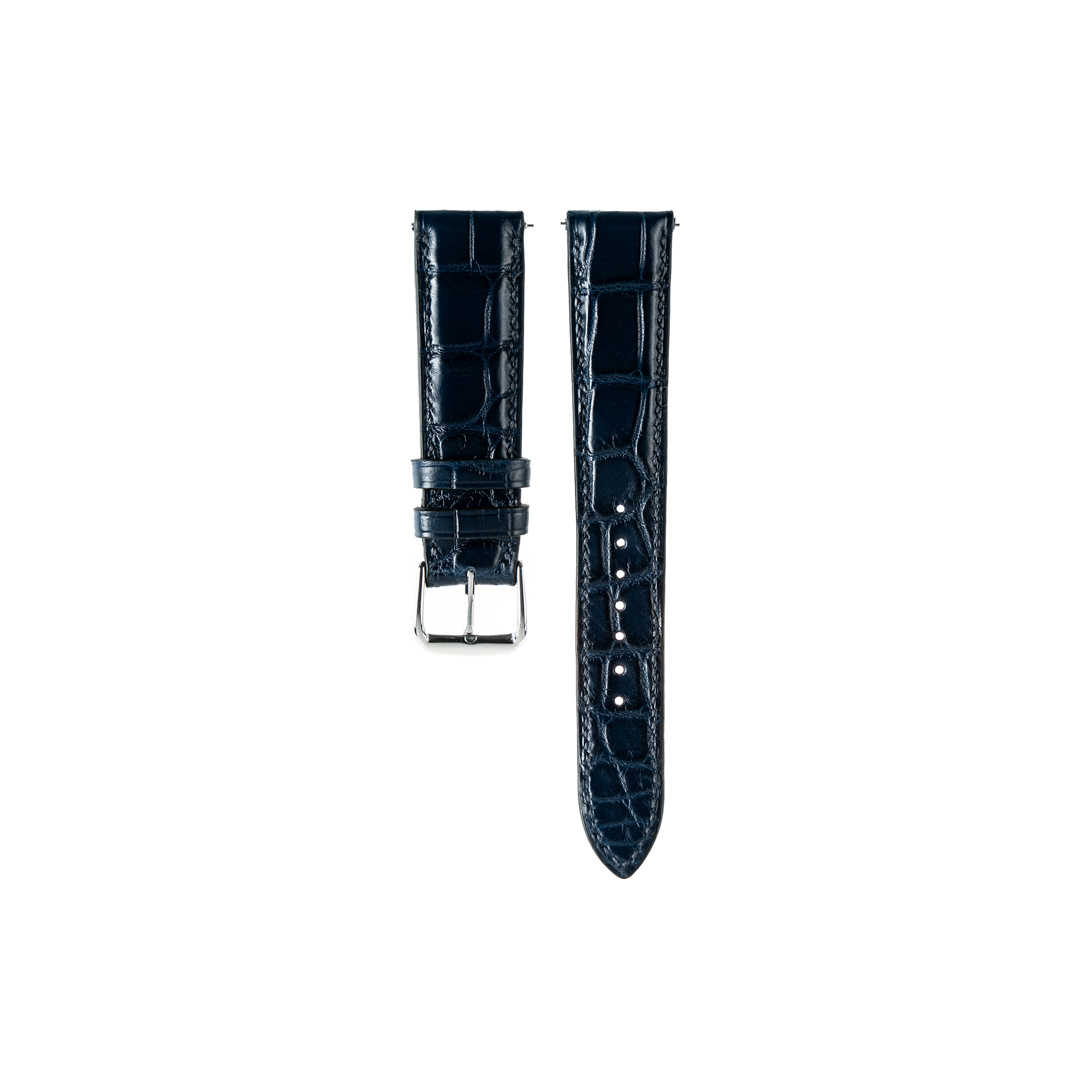 Cartier Tank Must Strap : Crocodile leather : Dark Navy : Square Padded