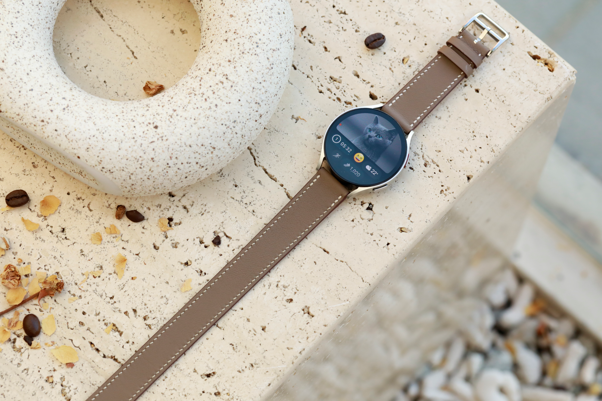 Galaxy Watch Strap : Swift Leather : Etoupe : Double