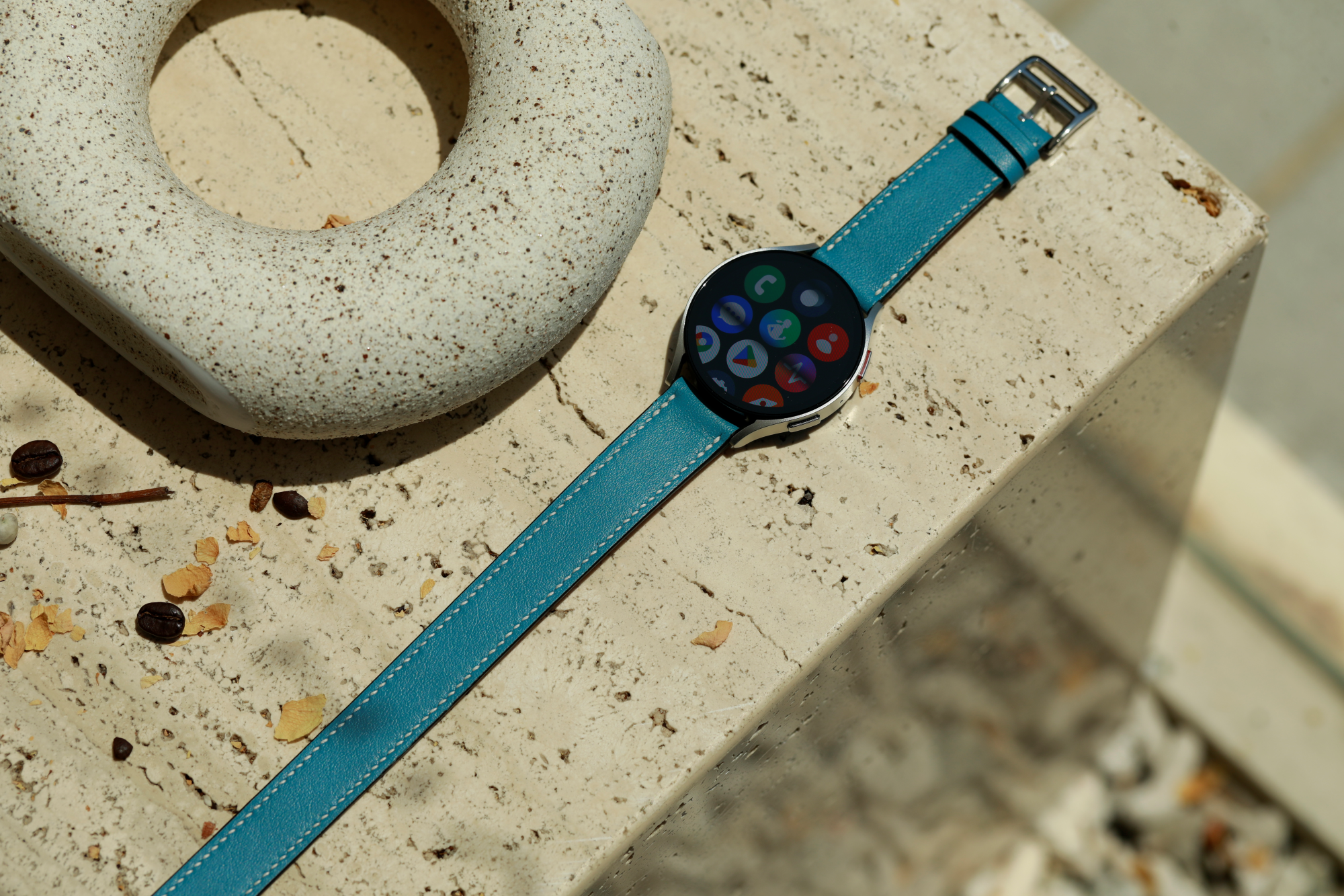 Galaxy Watch Strap : Swift Leather : Blue jeans : Double