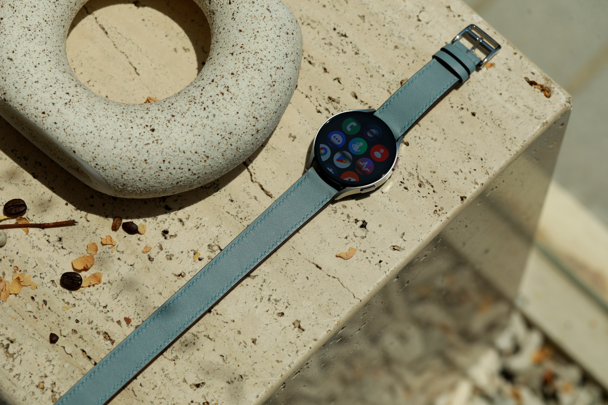 Galaxy Watch Strap : Swift Leather : Blue lin : Double