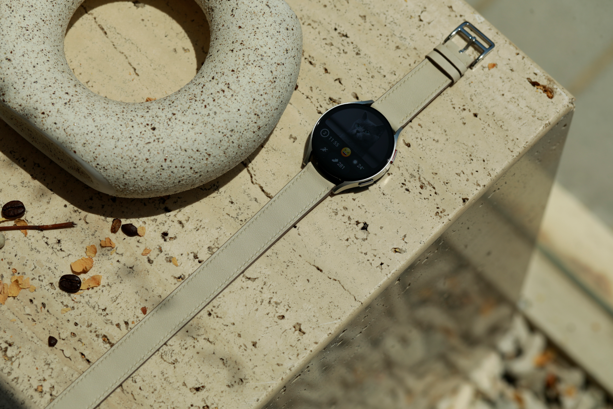 Galaxy Watch Strap : Swift Leather : Beton : Double