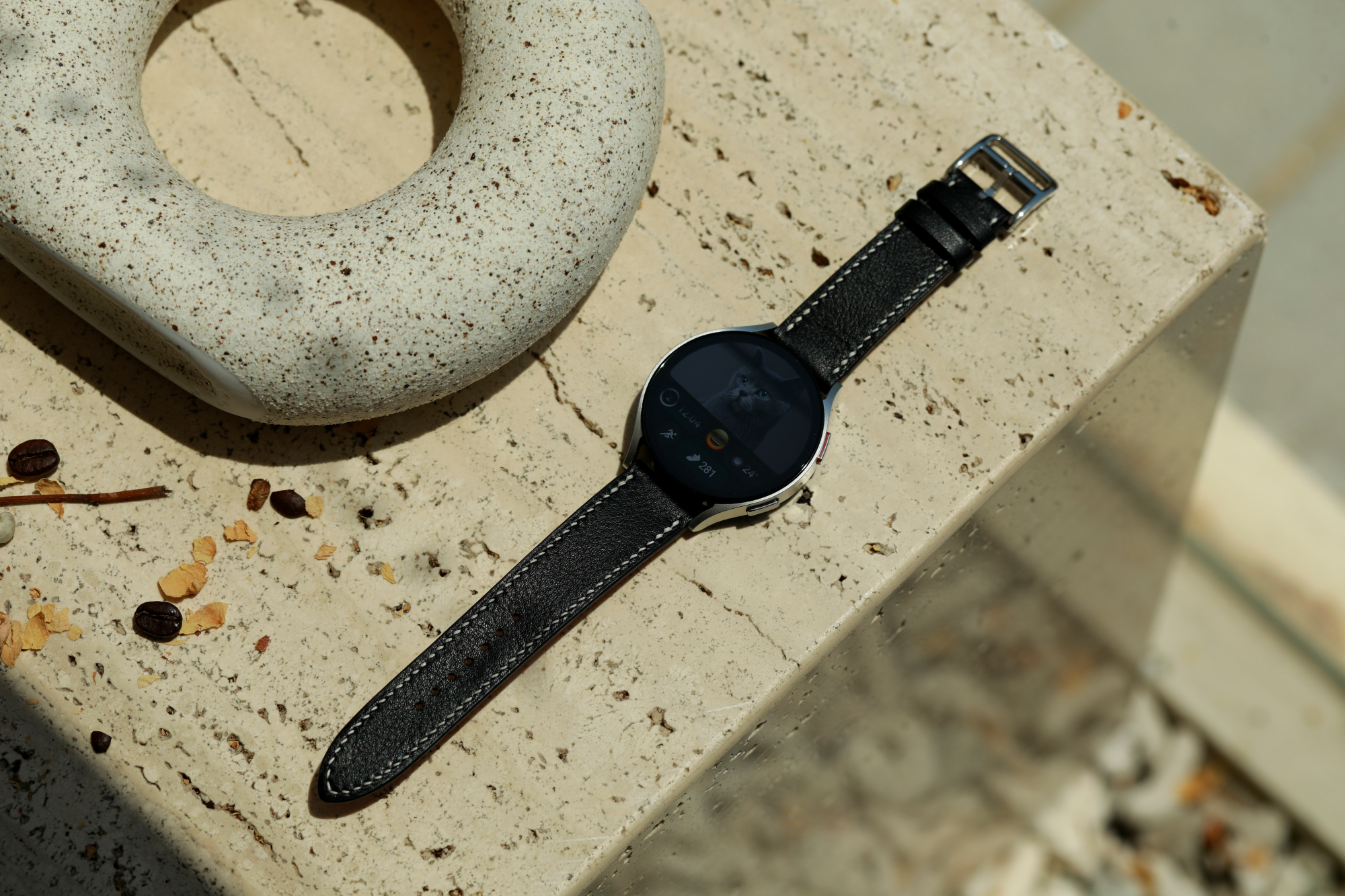 Galaxy Watch Strap : Swift Leather : Black : Single