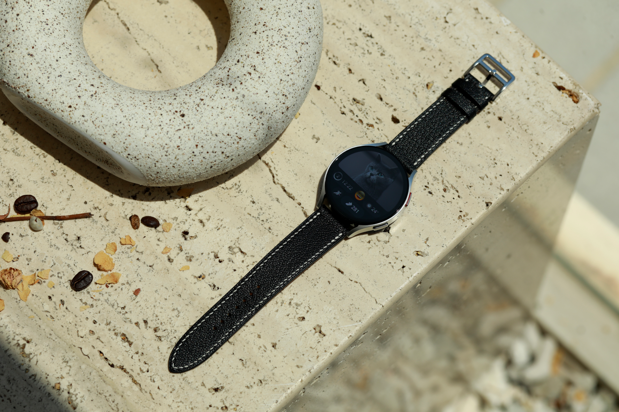 Galaxy Watch Strap : Goat Leather : Black : Single