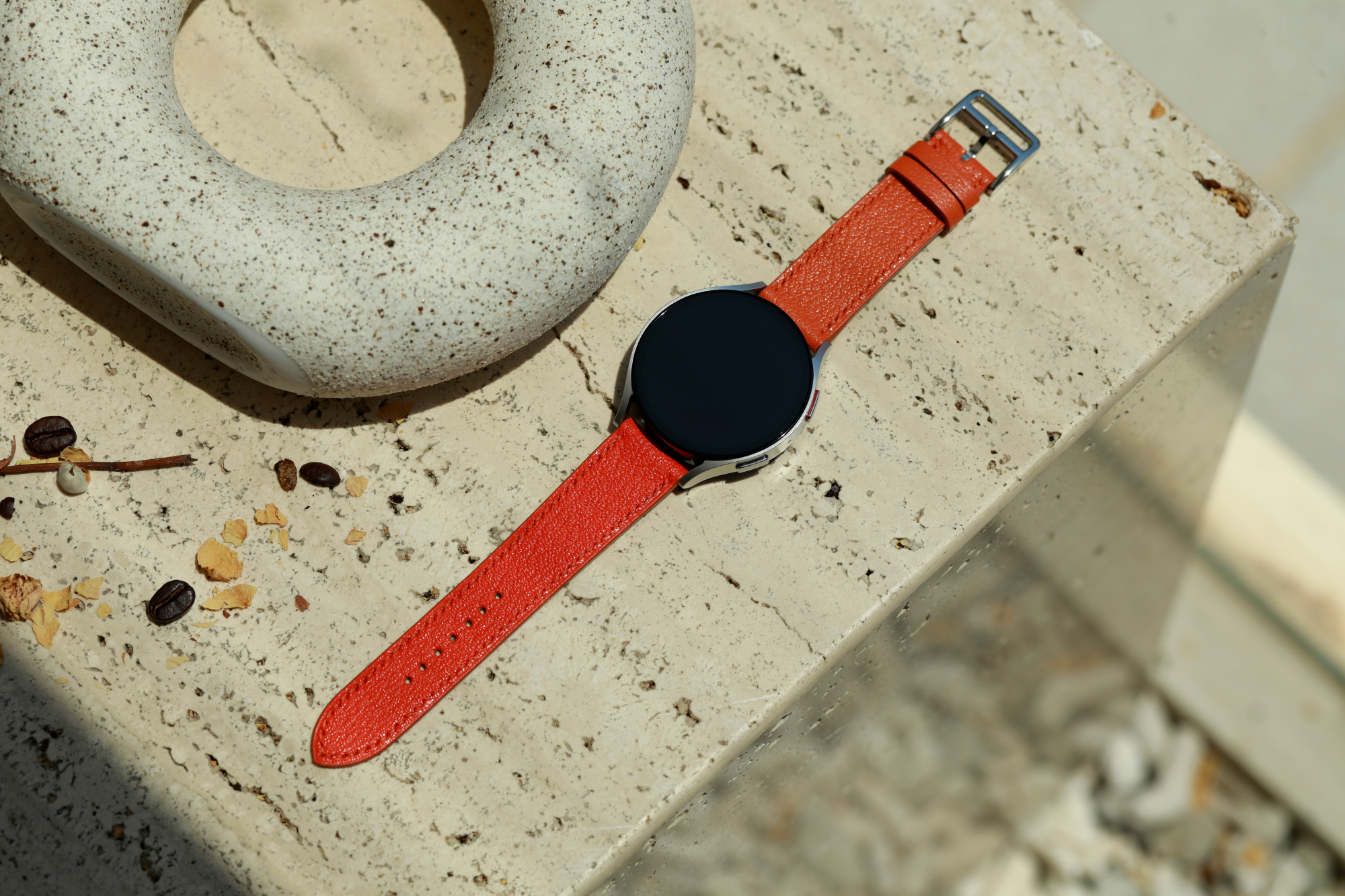 Galaxy Watch Strap : Goat Leather : Orange : Single