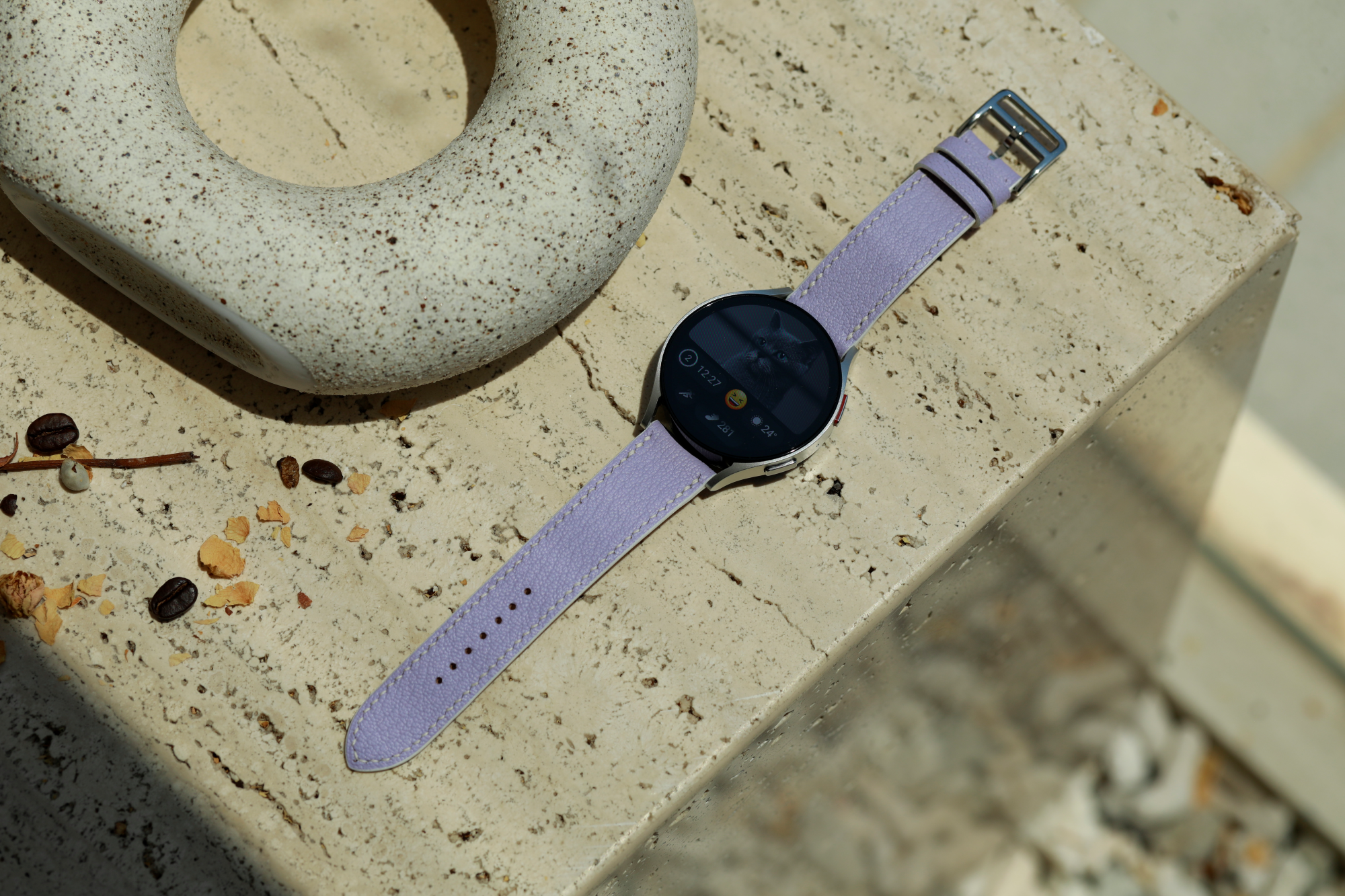 Galaxy Watch Strap : Goat Leather : Purple : Single