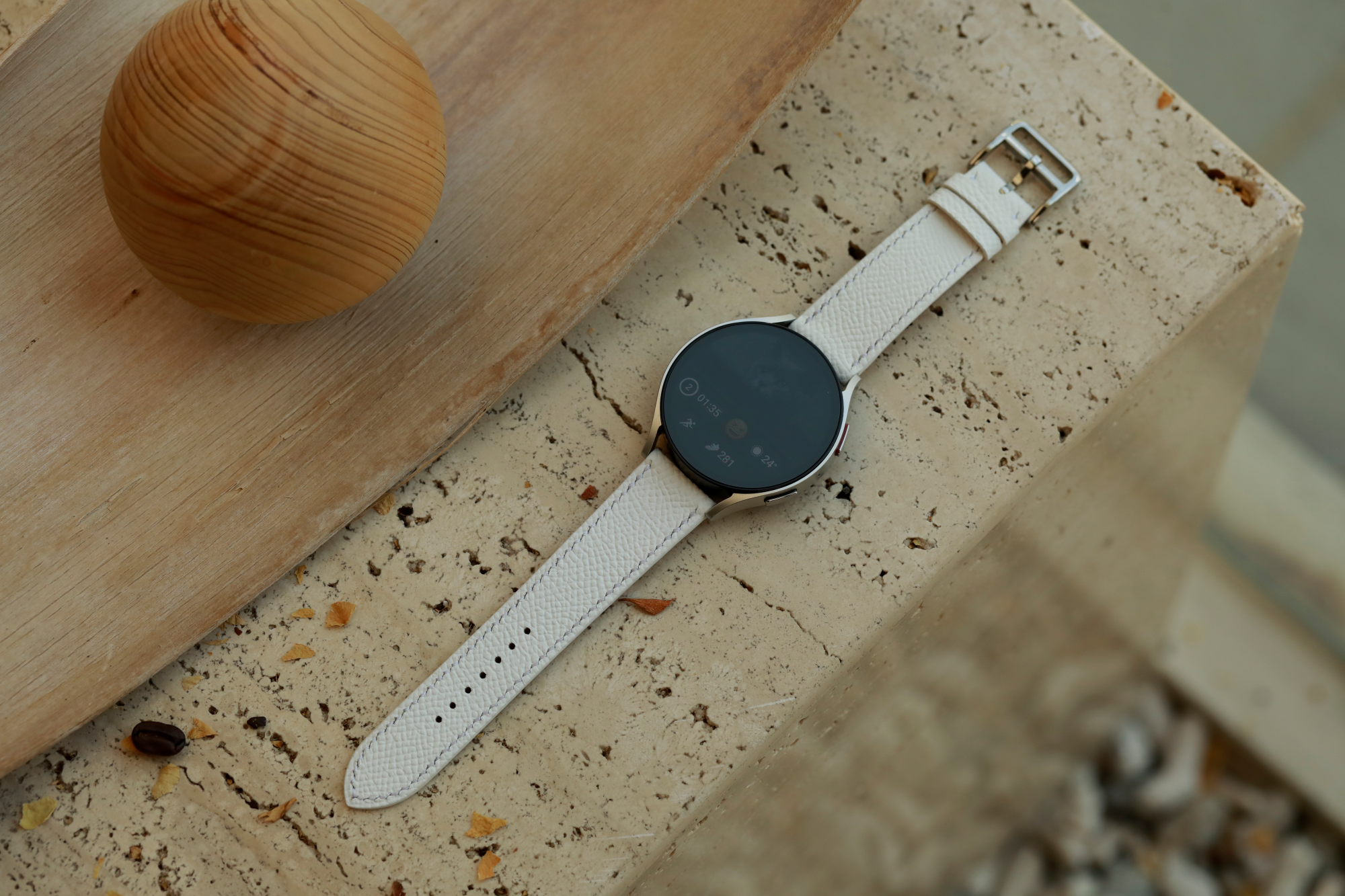 Galaxy Watch Strap : Epsom Leather : White : Single