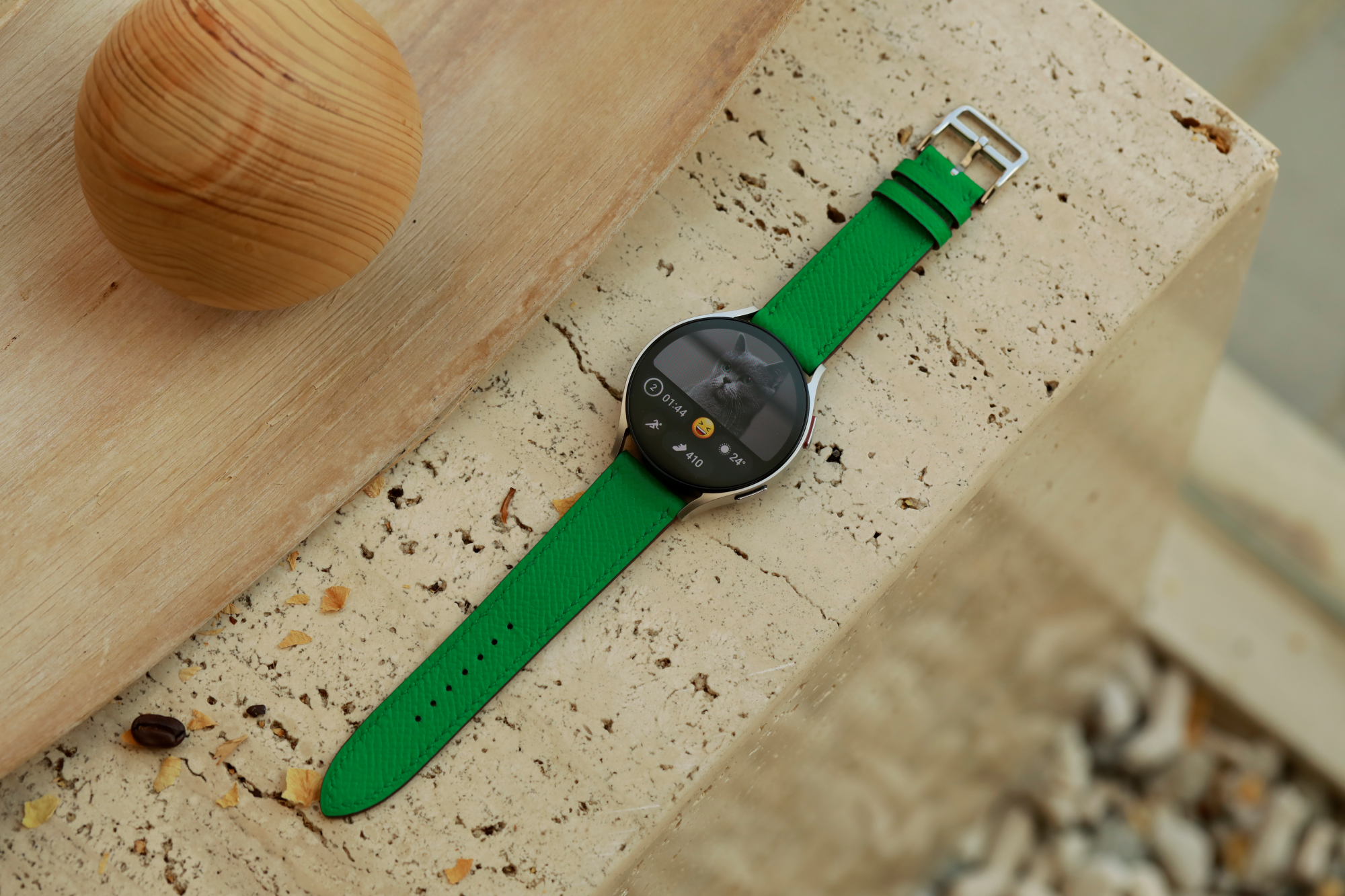 Galaxy Watch Strap : Epsom Leather : Bamboo green : Single