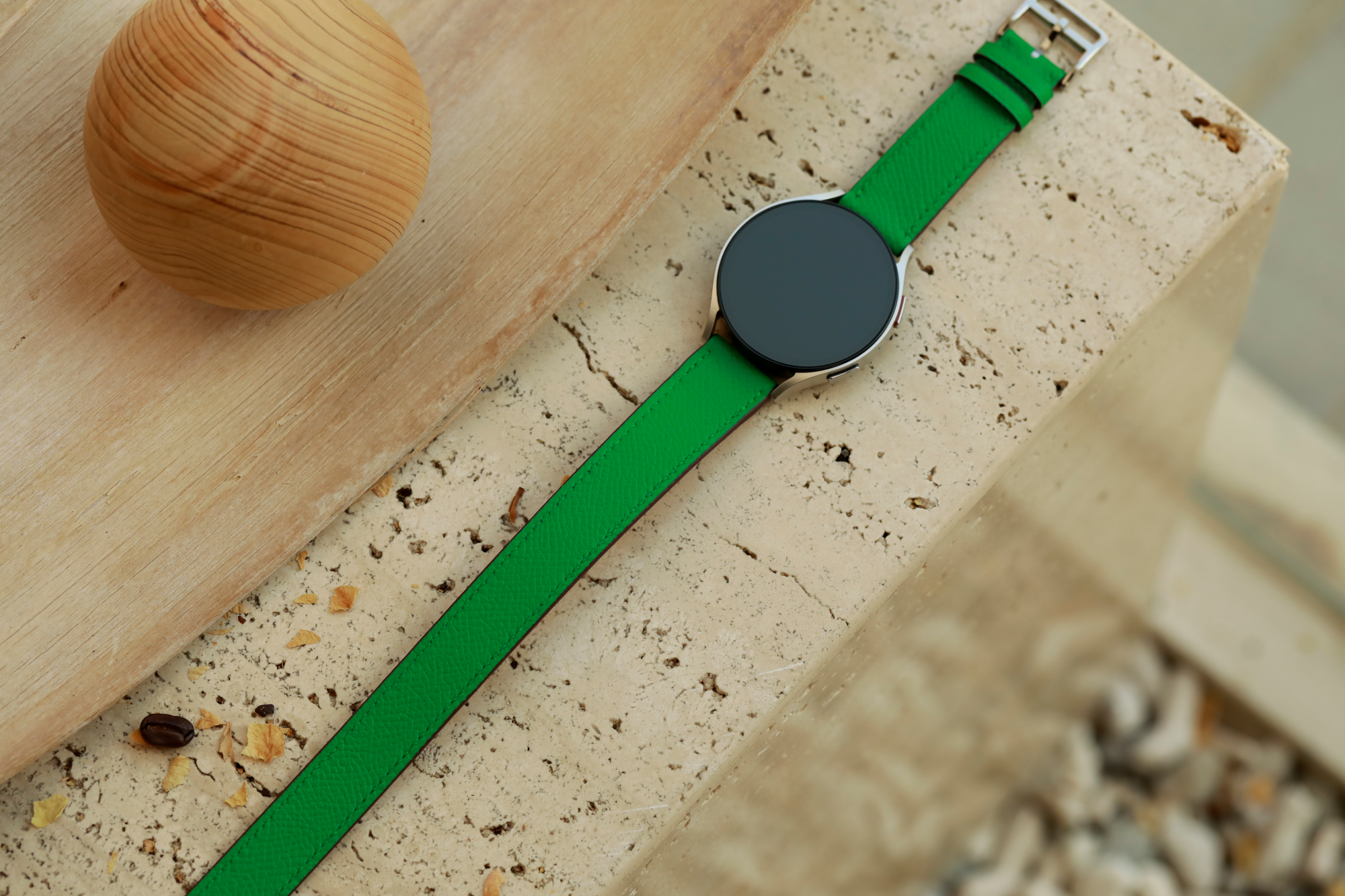 Galaxy Watch Strap : Epsom Leather : Bamboo green : Double