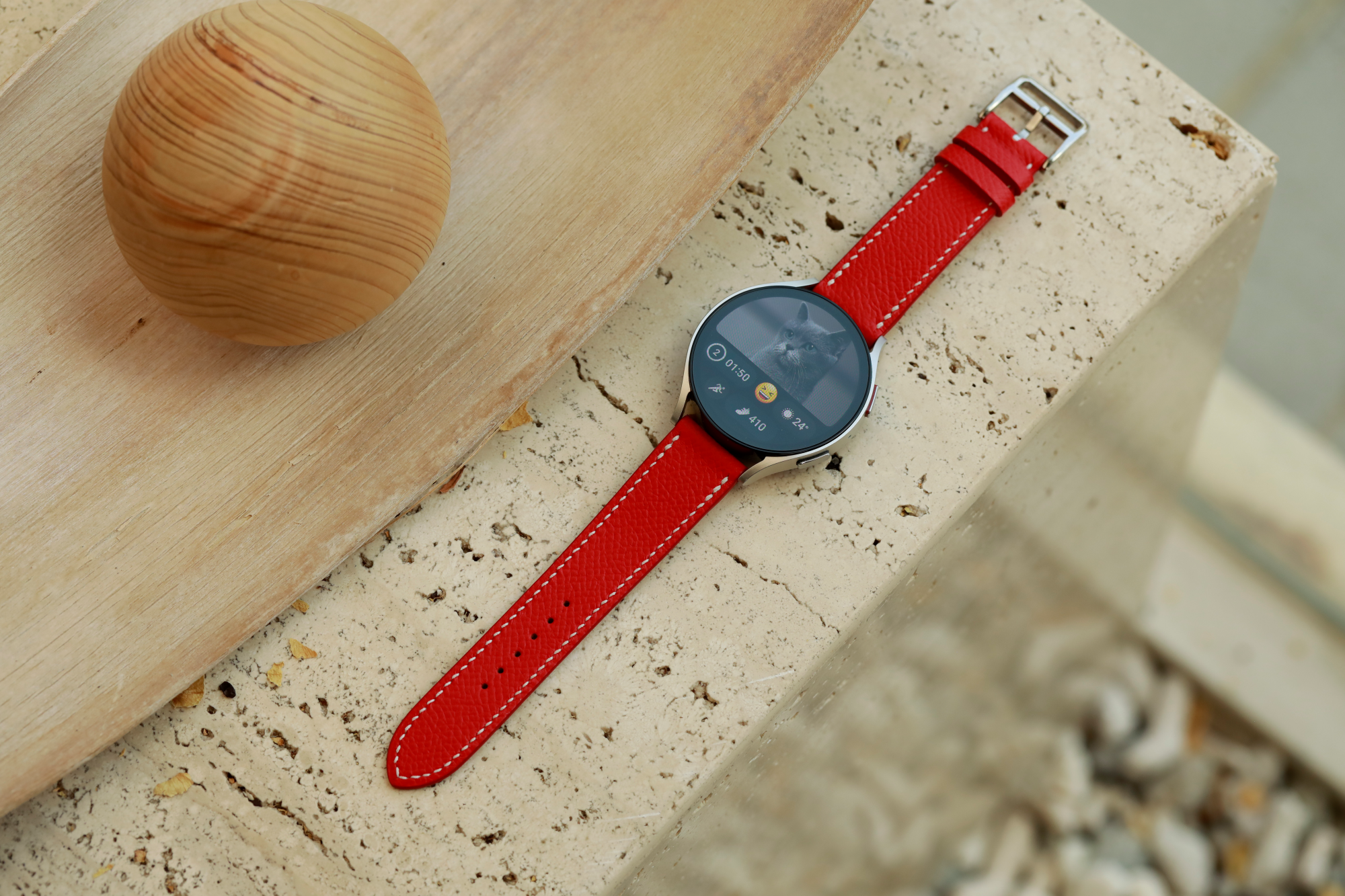 Galaxy Watch Strap : Epsom Leather : Red : Single