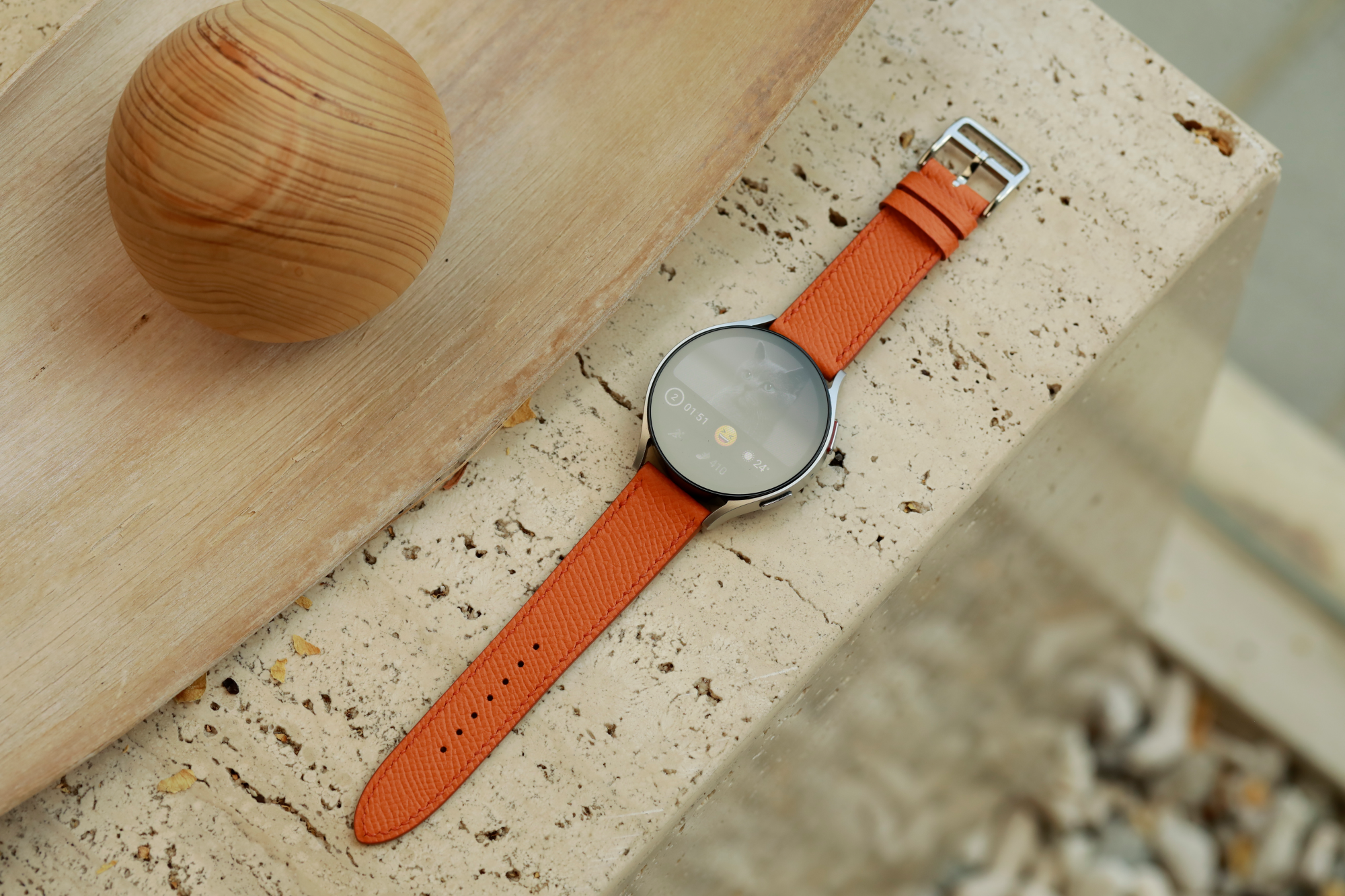 Galaxy Watch Strap : Epsom Leather : Orange : Single