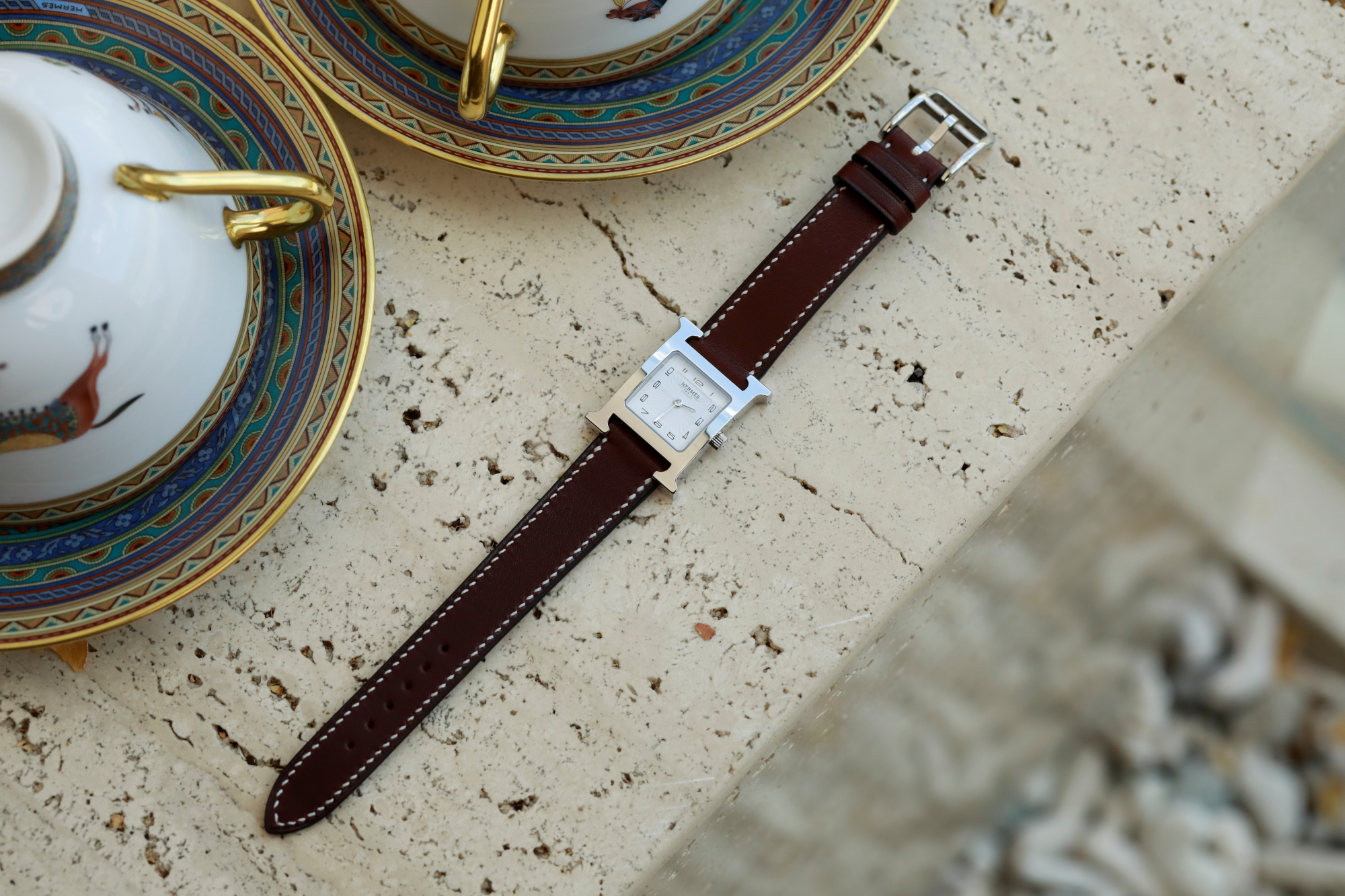 Hermes Watch Strap : Barenia Leather : Ebene