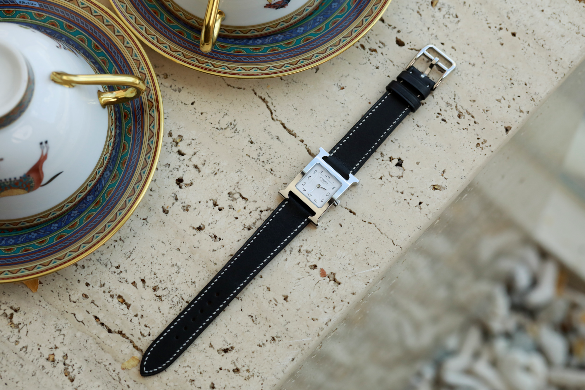 Hermes Watch Strap : Barenia Leather : Black