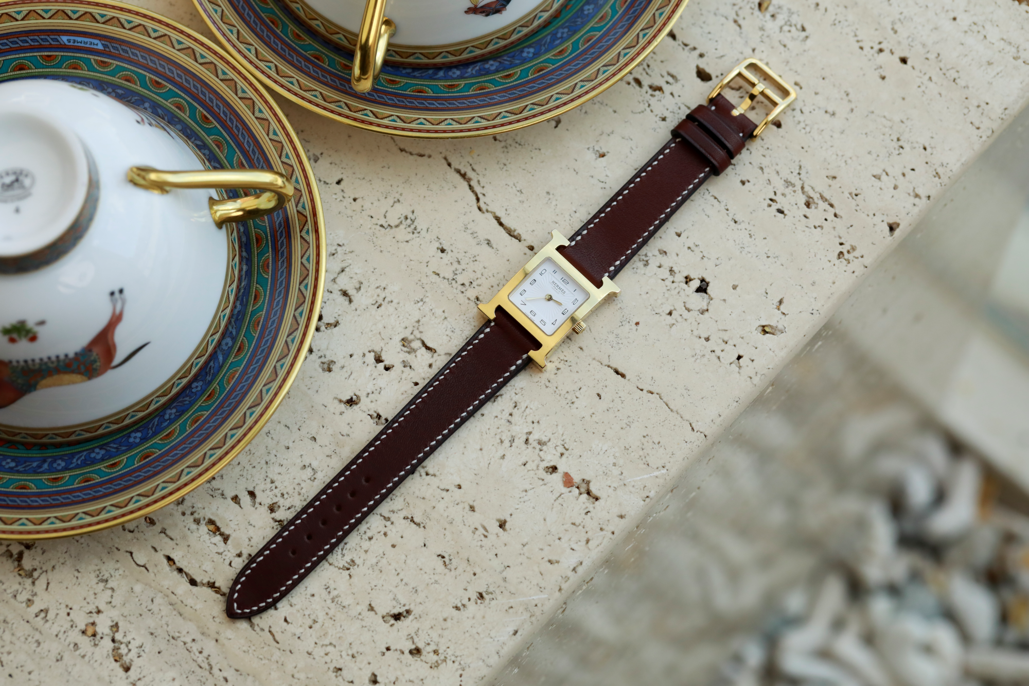 Hermes Watch Strap : Barenia Leather : Ebene