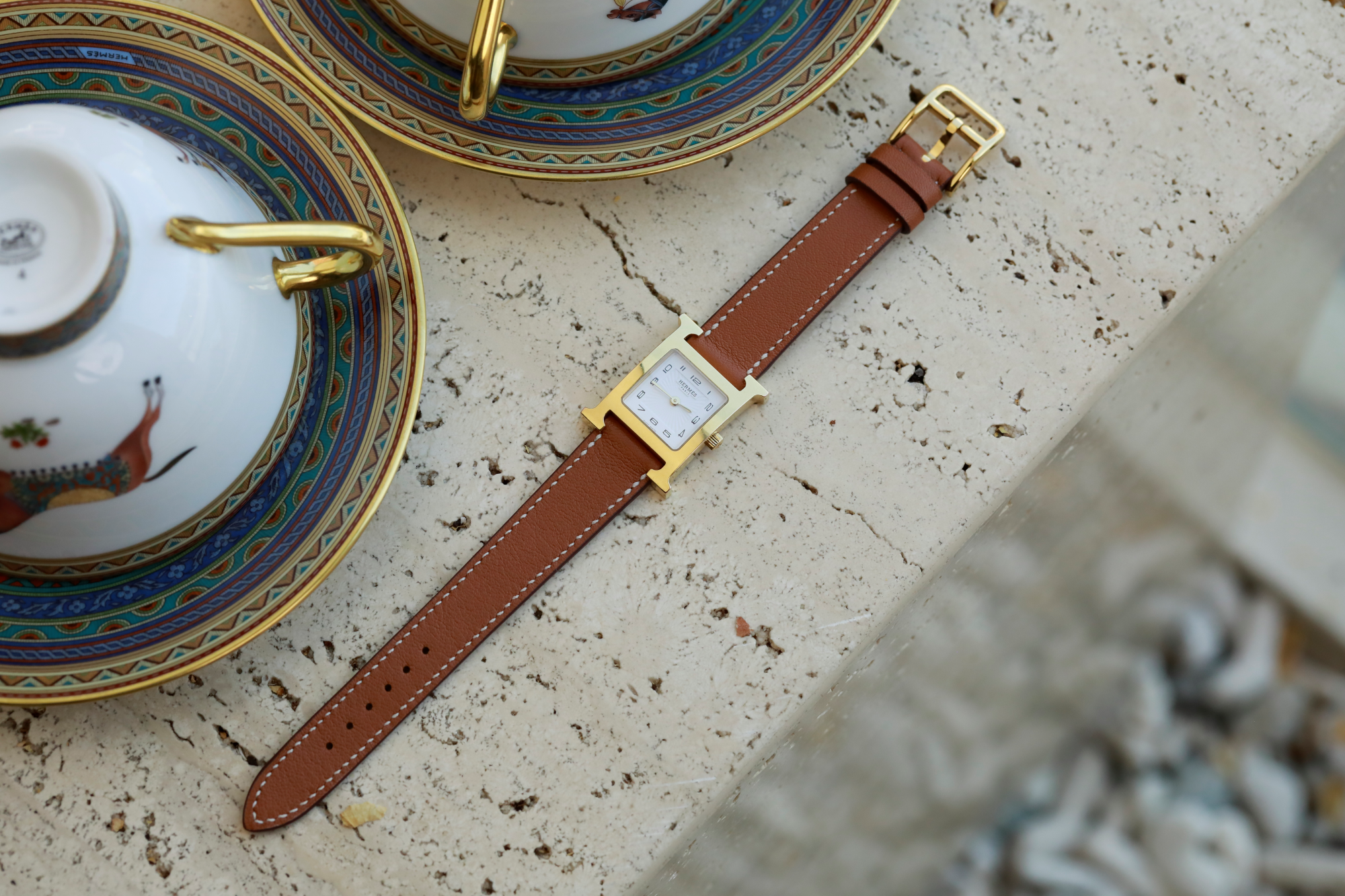 Hermes Watch Strap : Swift Leather : Gold