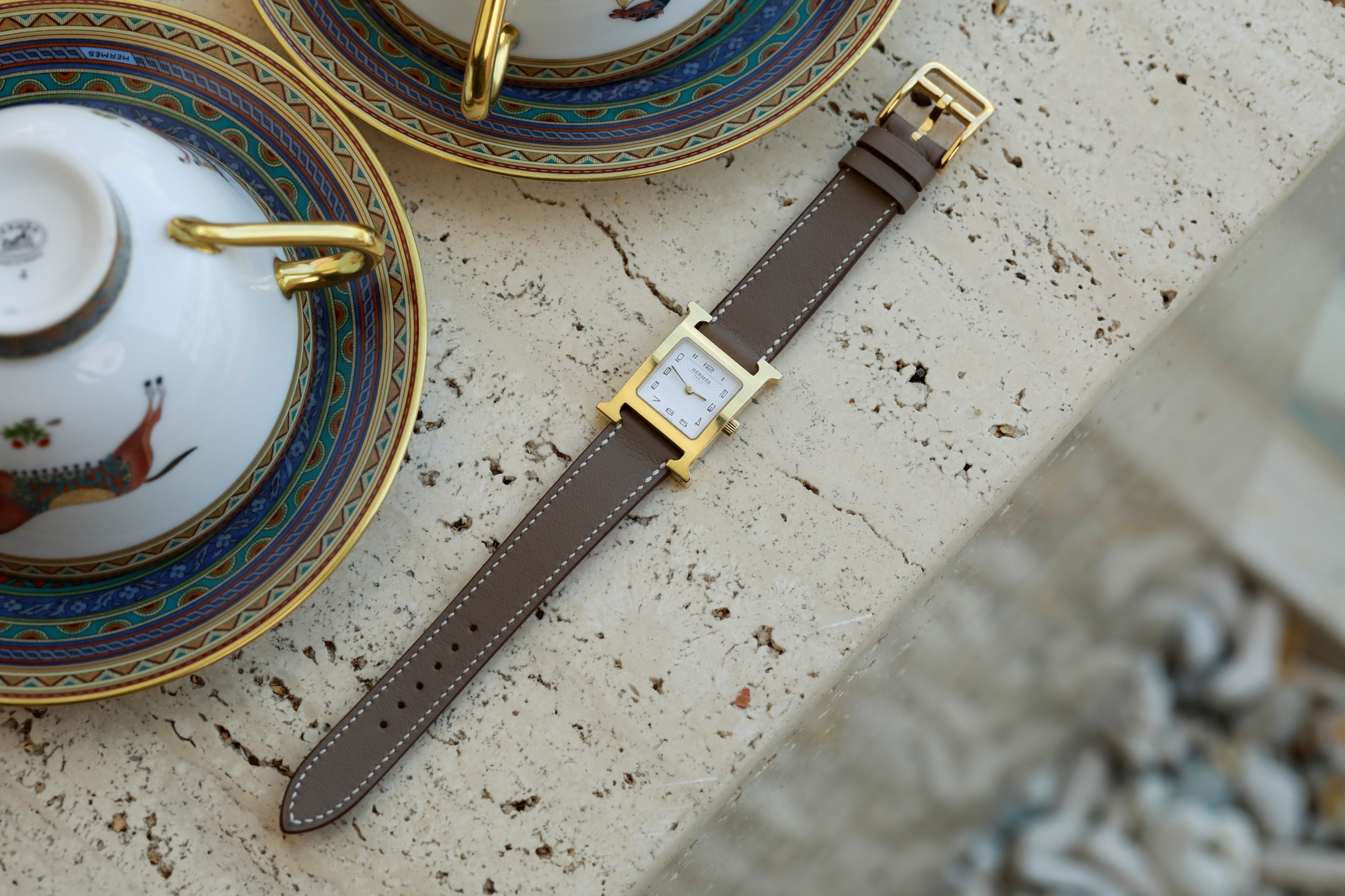 Hermes Watch Strap : Swift Leather : Etoupe