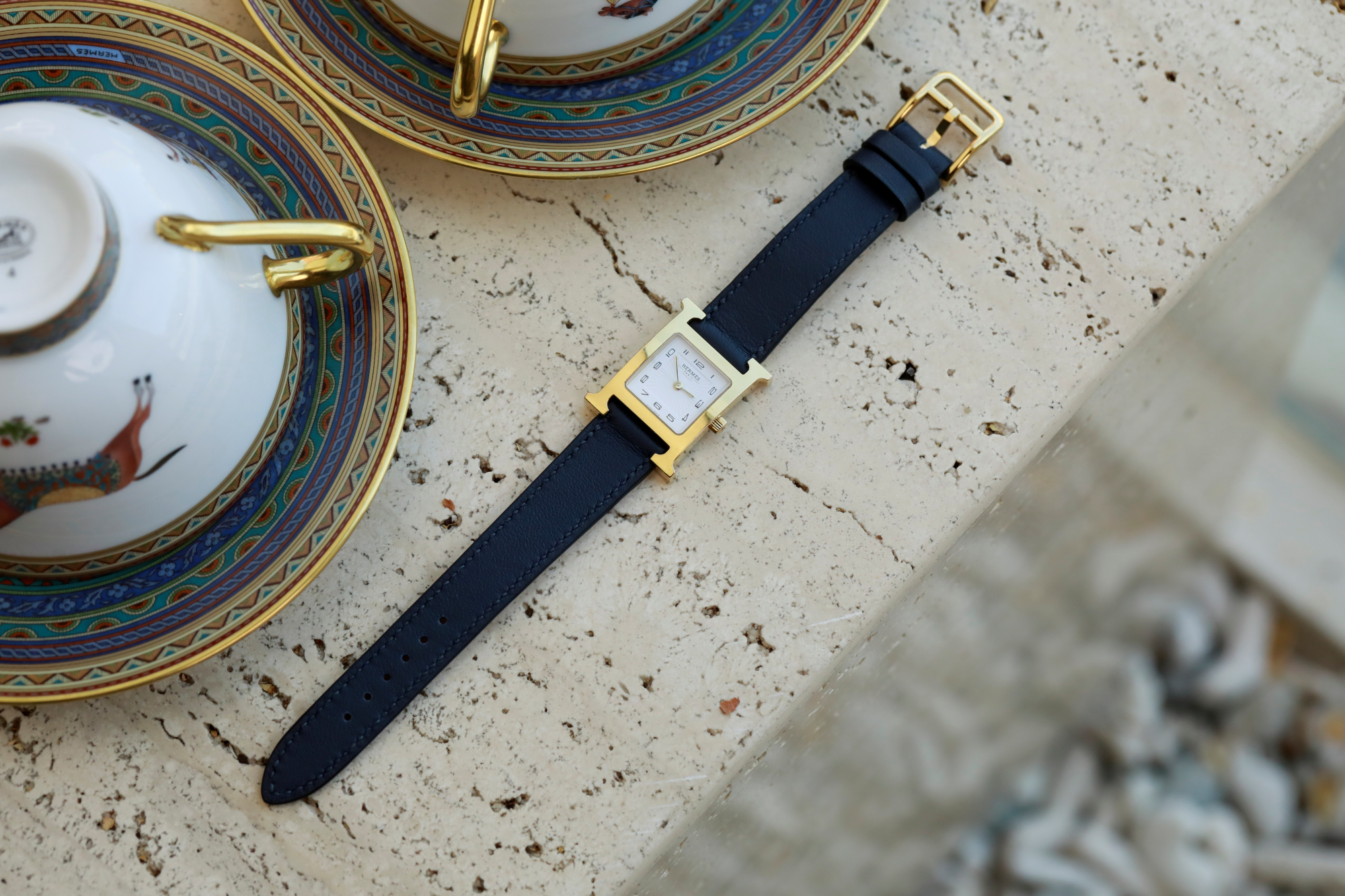 Hermes Watch Strap : Swift Leather : Navy