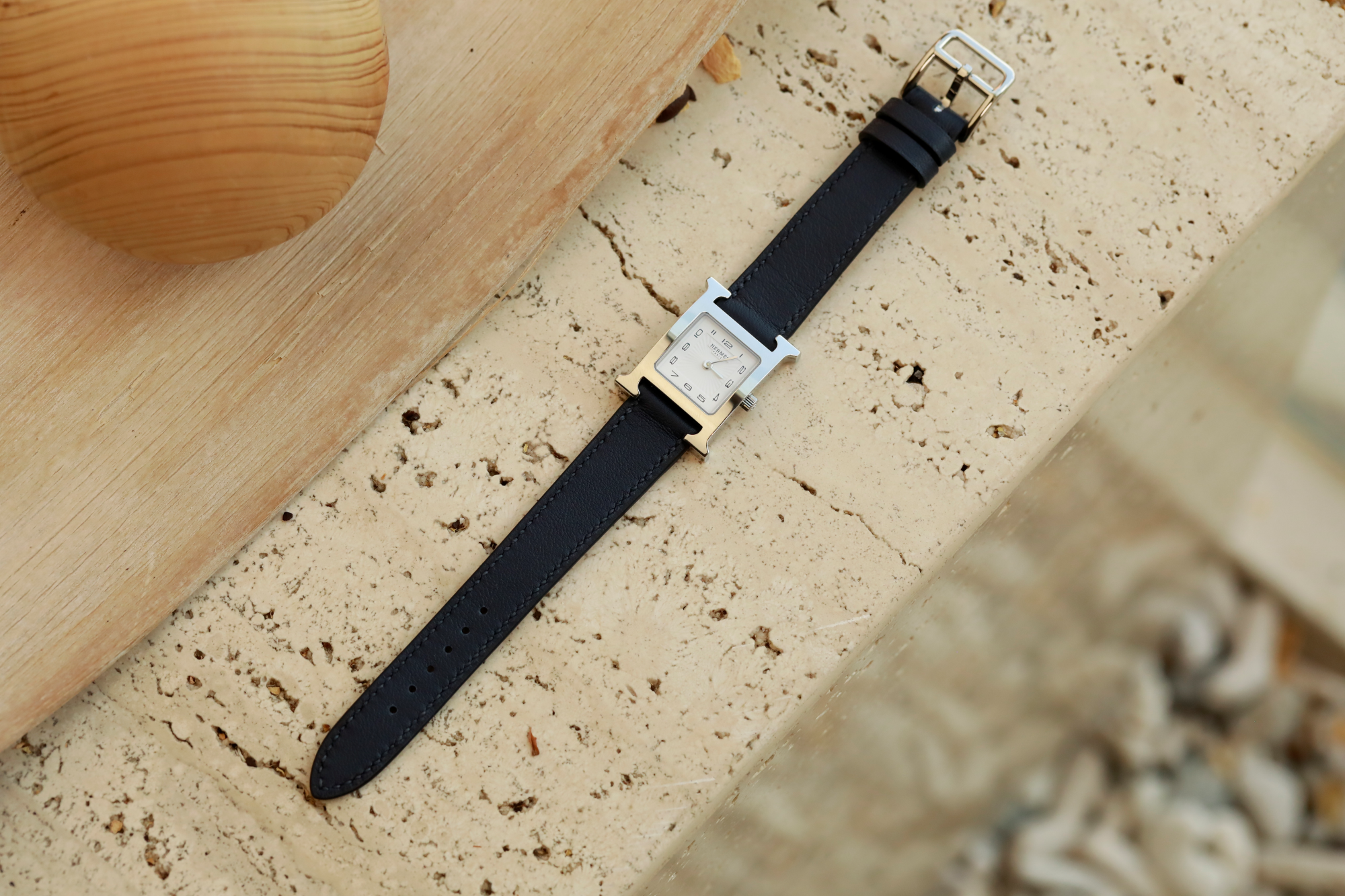 Hermes Watch Strap : Swift Leather : Navy