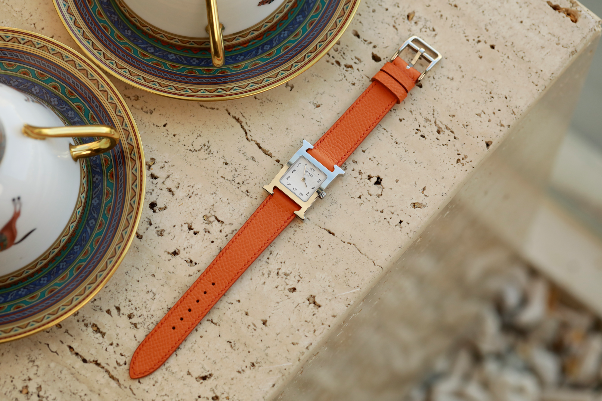 Hermes Watch Strap : Epsom Leather : Orange