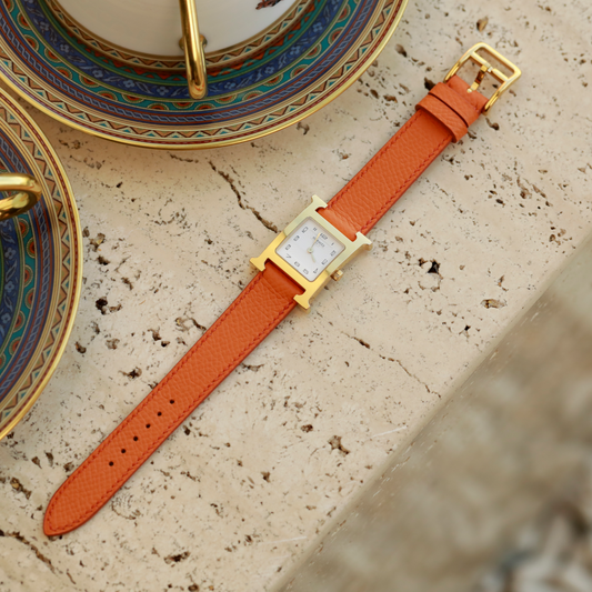 Hermes Watch Strap : Epsom Leather : Orange