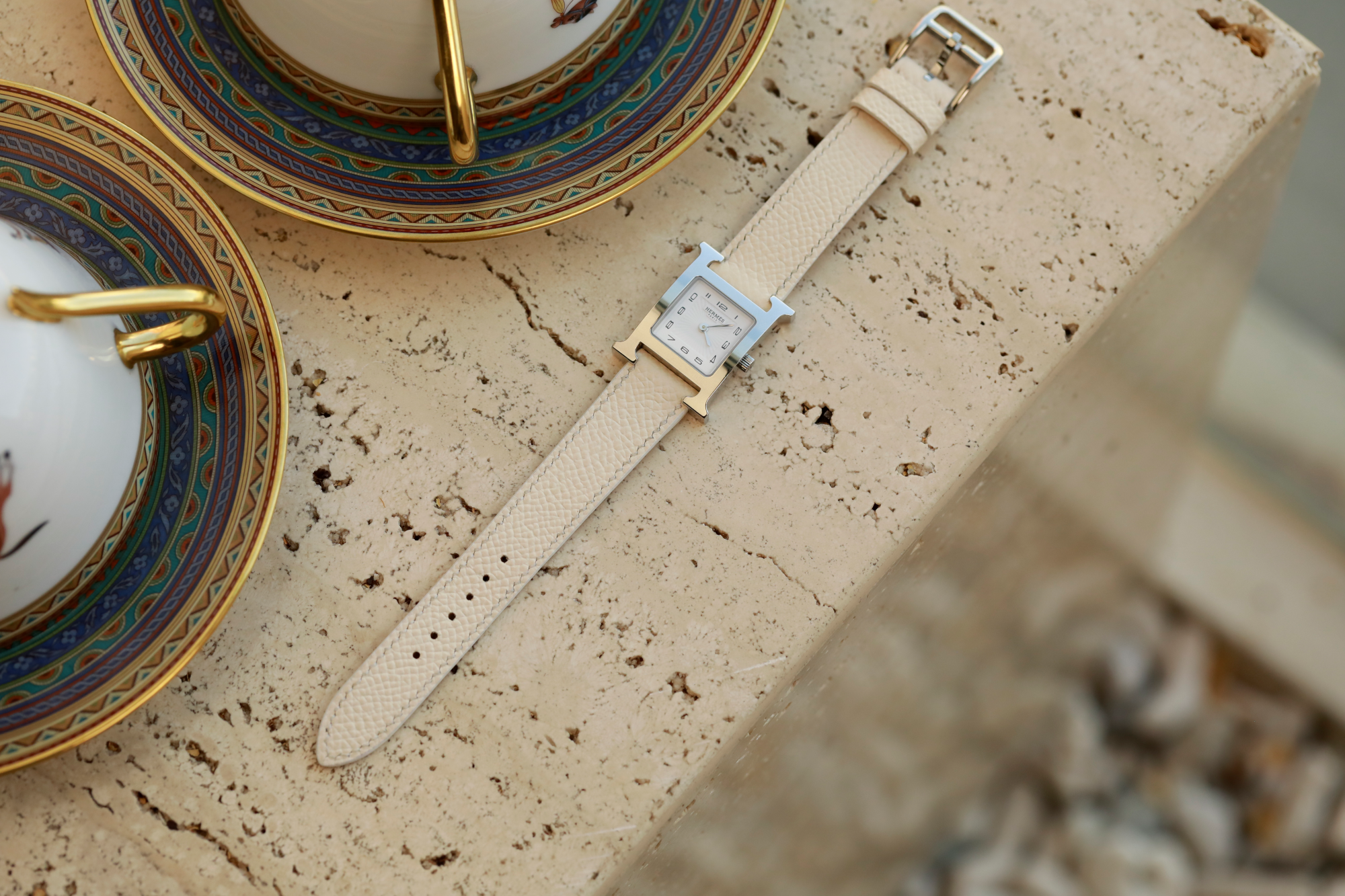 Hermes Watch Strap : Epsom Leather : Cream