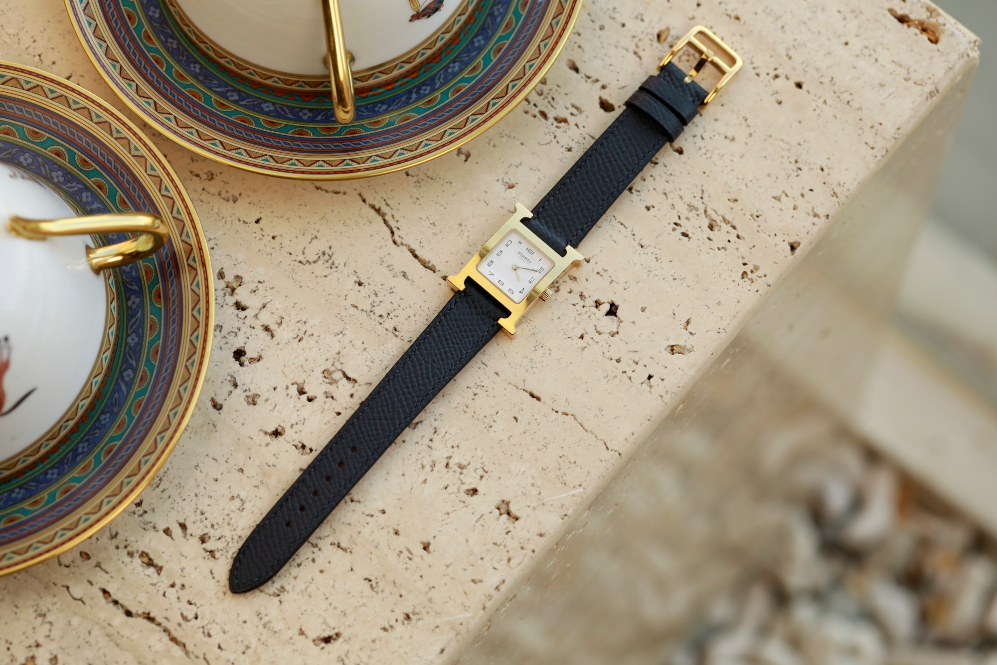 Hermes Watch Strap : Epsom Leather : Indigo navy