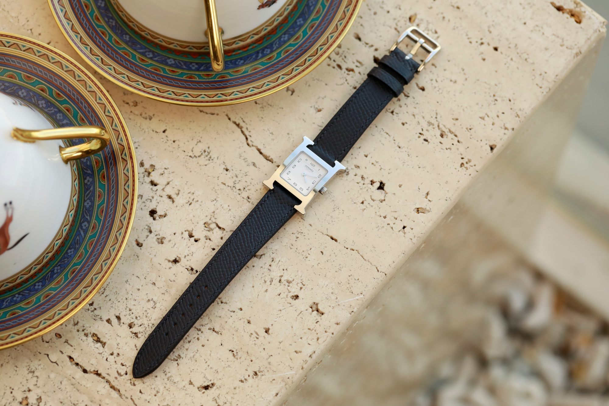 Hermes Watch Strap : Epsom Leather : Indigo navy