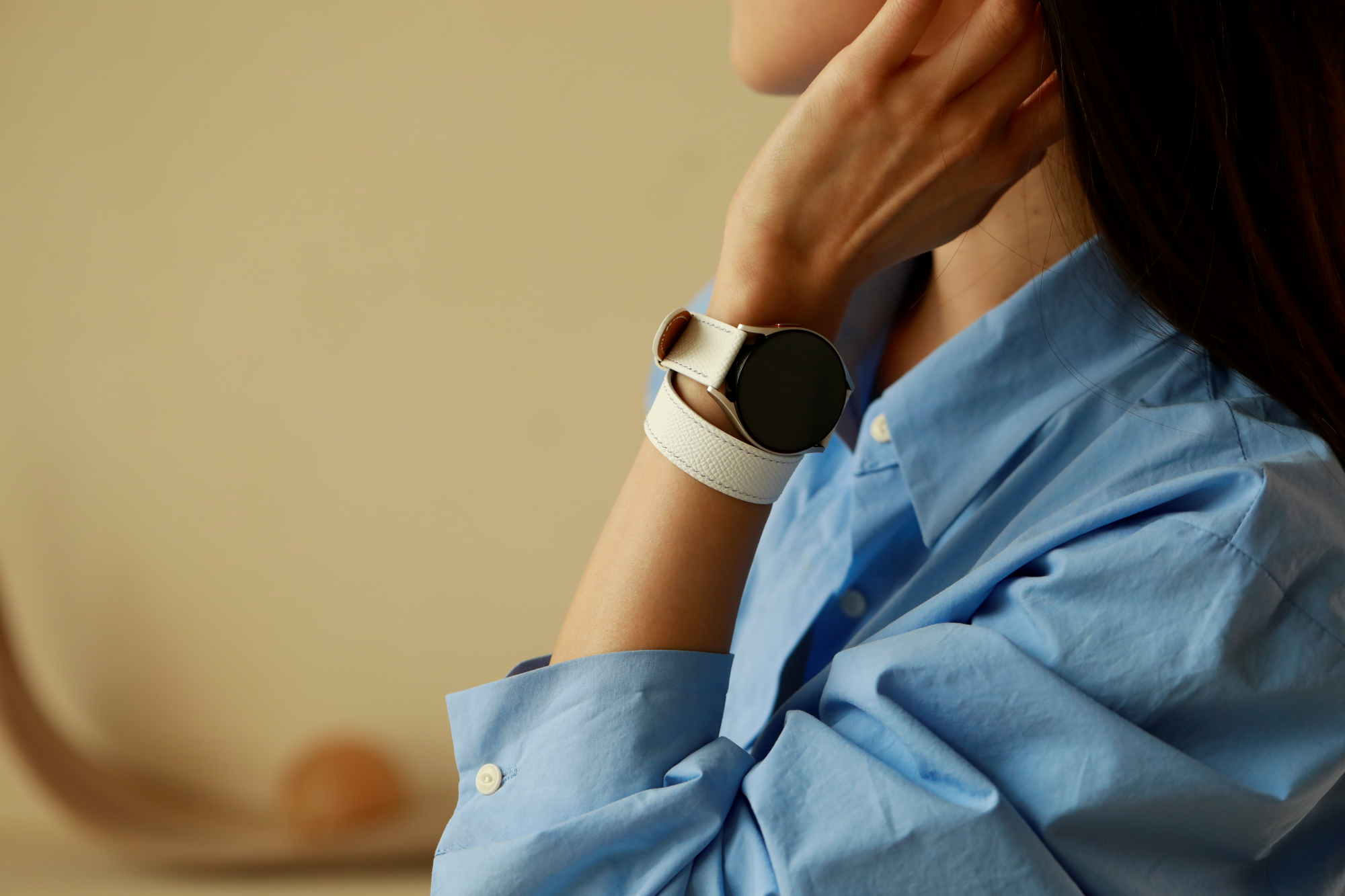 Galaxy Watch Strap : Epsom Leather : White : Double