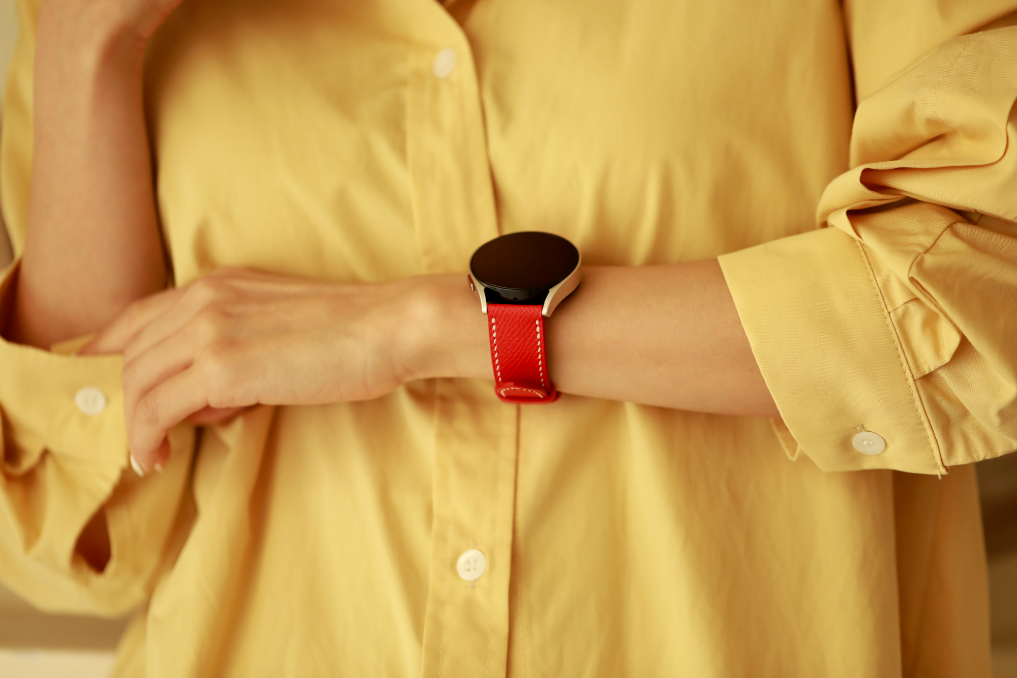 Galaxy Watch Strap : Epsom Leather : Red : Single