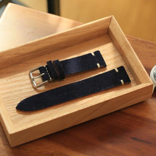 Grand Seiko Watch Strap : Suede Leather : Dark navy : Vintage