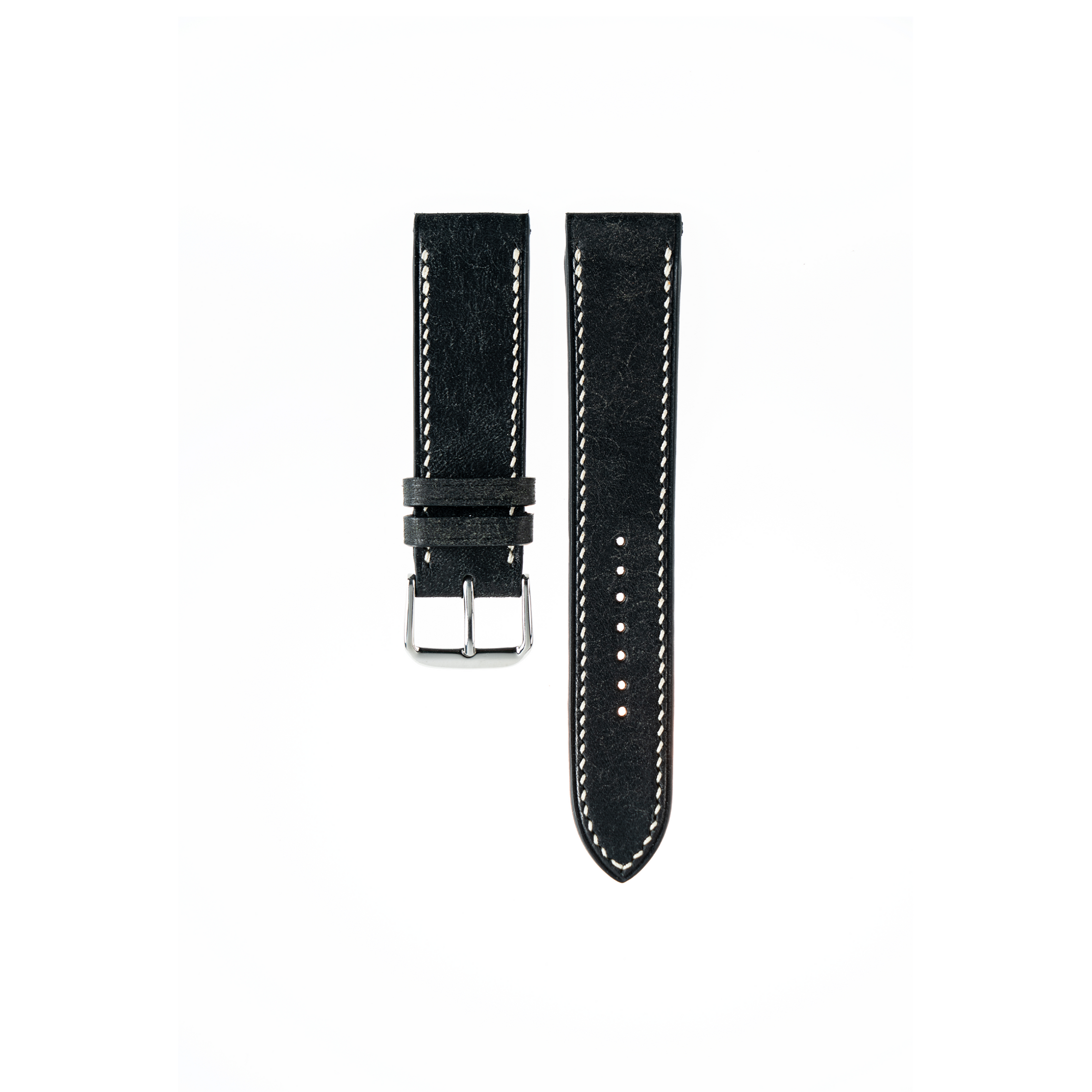 Tudor Watch Strap : Pueblo Leather : Black : Full