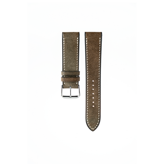 Tudor Watch Strap : Pueblo Leather : Khaki gray : Full
