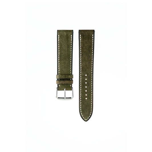 Tudor Watch Strap : Pueblo Leather : Oliva Green : Full