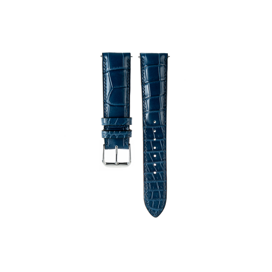 Cartier Tank Solo Strap : Crocodile leather : Navy blue : Round Padded