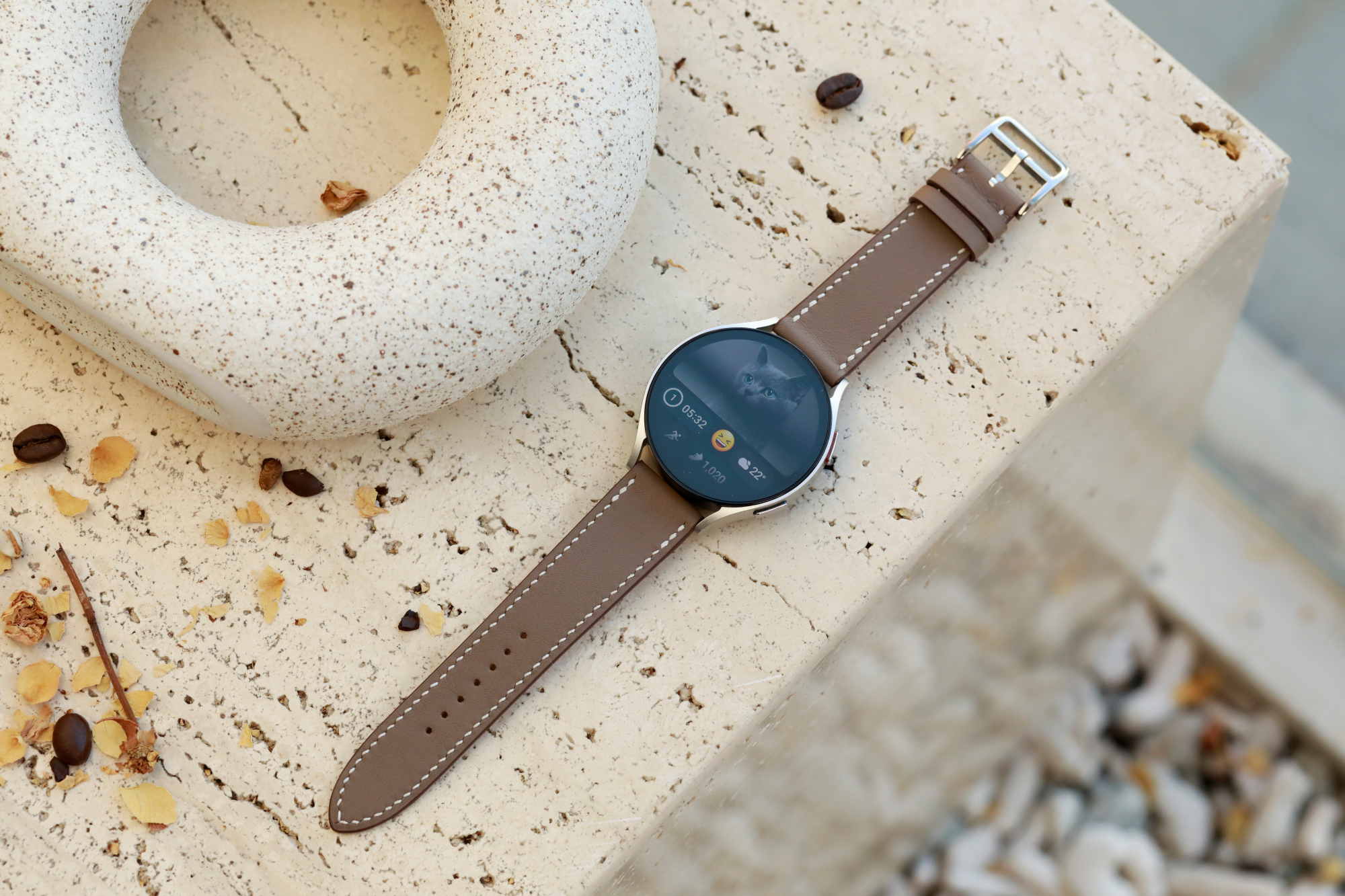 Galaxy Watch Strap : Swift Leather : Etoupe : Single