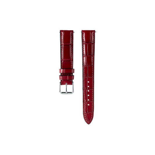 Cartier Tank Solo Strap : Crocodile leather : Matte Cherry : Square Padded