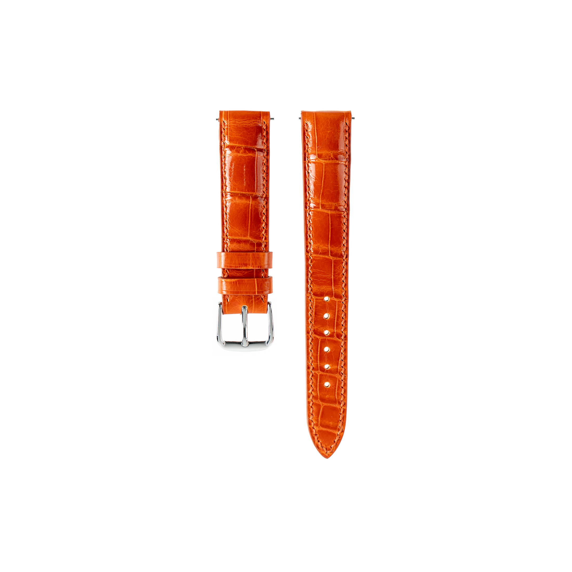 Cartier Tank Solo Strap : Crocodile leather : Orange : Round Padded