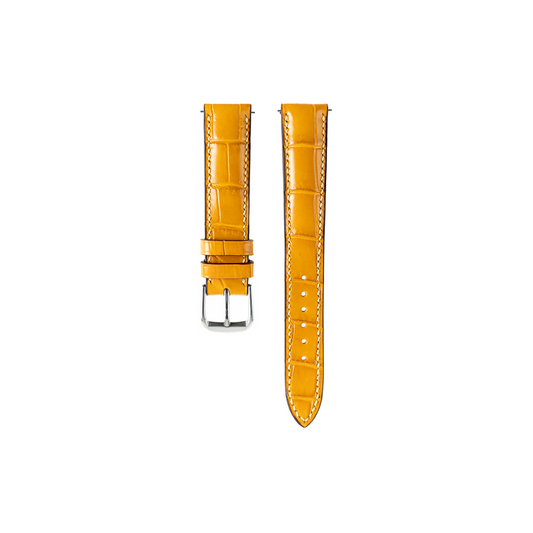 Cartier Tank Solo Strap : Crocodile leather : Cheese Yellow : Round Padded