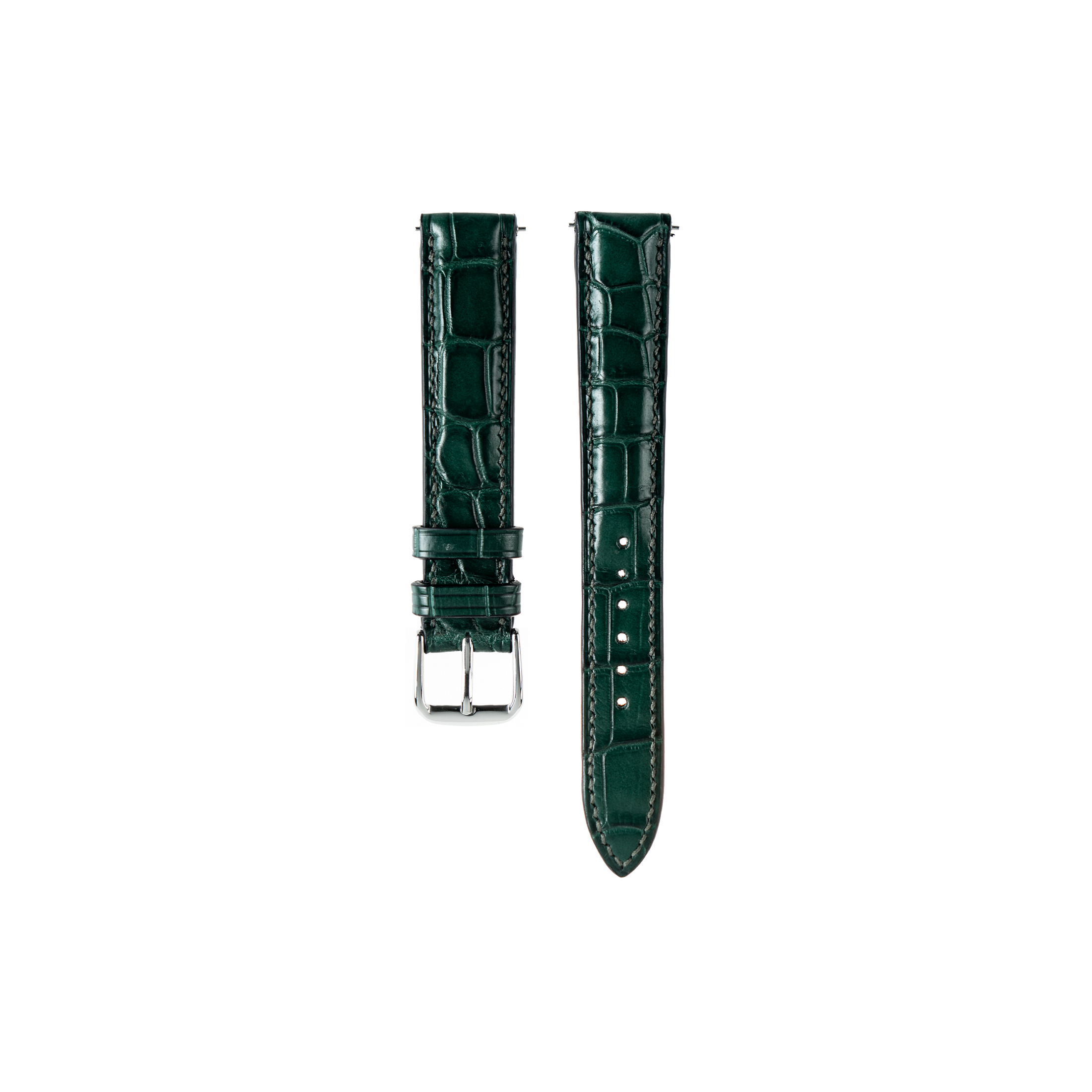 Cartier Tank Solo Strap : Crocodile leather : Deep green : Square Padded