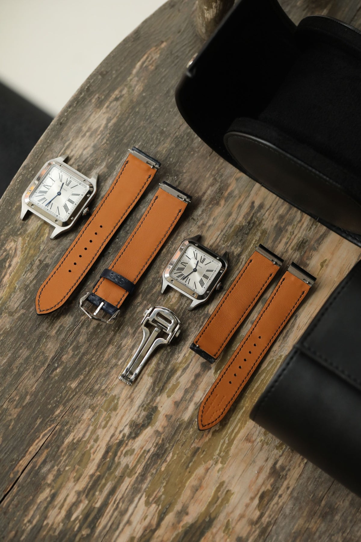 Santos-Dumont strap lining and attachment detail
